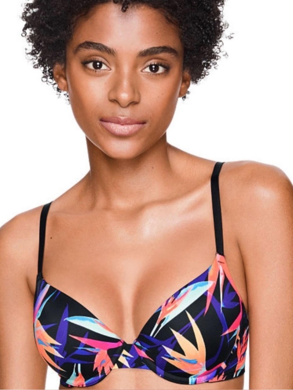 Pink Victoria's‎ Secret Wear Everywhere Push Up Bra Sz 36DDD Tropical Print